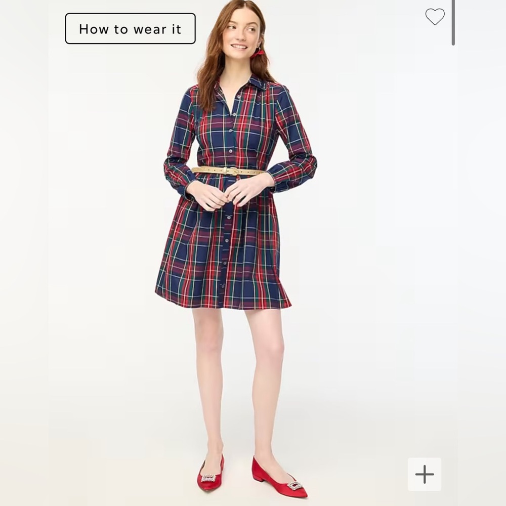 NWT J.Crew Cotton mini shirtdress, size 0, BF855